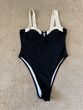 SHEIN Black and White One-Piece Swimsuit
